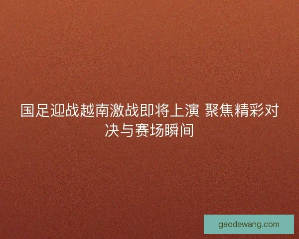 国足迎战越南激战即将上演 聚焦精彩对决与赛场瞬间
